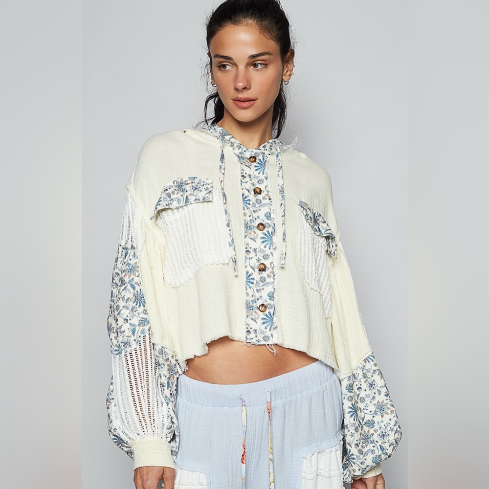 POL “Whimsical Gauze Jacket” with Hood | White | Personal Closet Archive 🗝️
